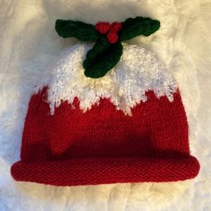 Handmade Toddler Holiday Hat, holly